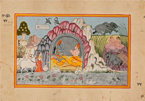 AN ILLUSTRATION FROM A RAMAYANA SERIES ATTRIBUTED TO THE WORKSHOP OF MIRA BAGAS - Lakshmana Comforts the Agonised Rama by Mira Bagas
