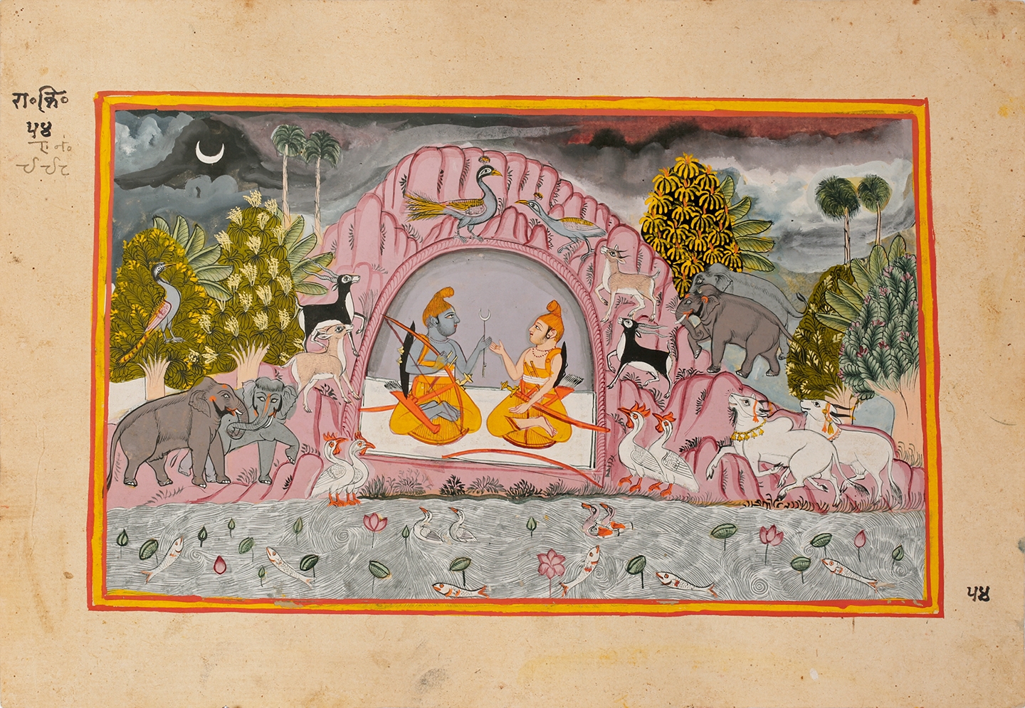 Artwork by Mira Bagas, AN ILLUSTRATION FROM A RAMAYANA SERIES ATTRIBUTED TO THE WORKSHOP OF MIRA BAGAS - Rama Laments for Sita, Made of Opaque pigment on paper