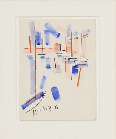 jean-cortot-composition-en-rouge-et-bleu-1964-1964-mutualart