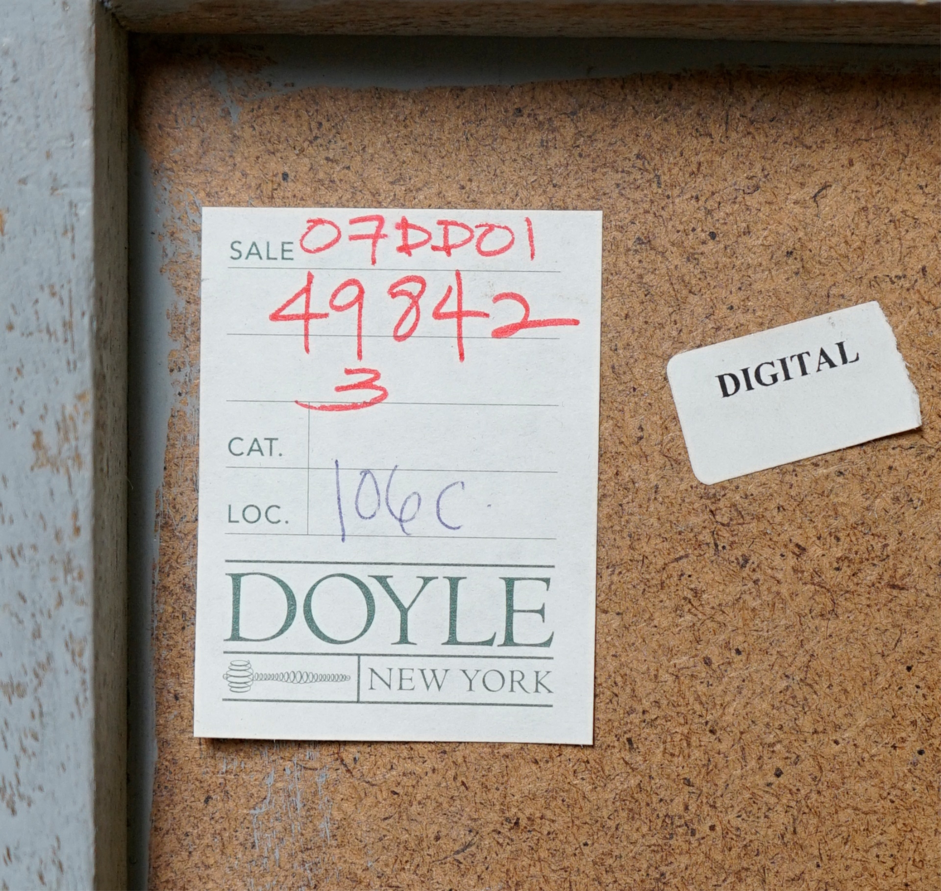 Artwork by James Lechay, Head with Hand and Gray Hair, Made of oil on canvas laid to board