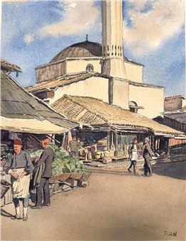 "Auf dem Markt in Marokko" - P. Sain