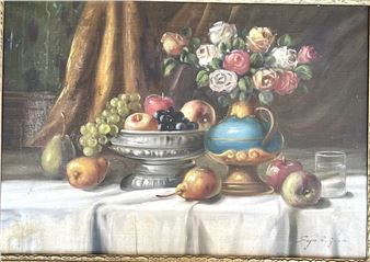 Stillleben mit Rosenstrauß in Prunkvase - S. Sergio