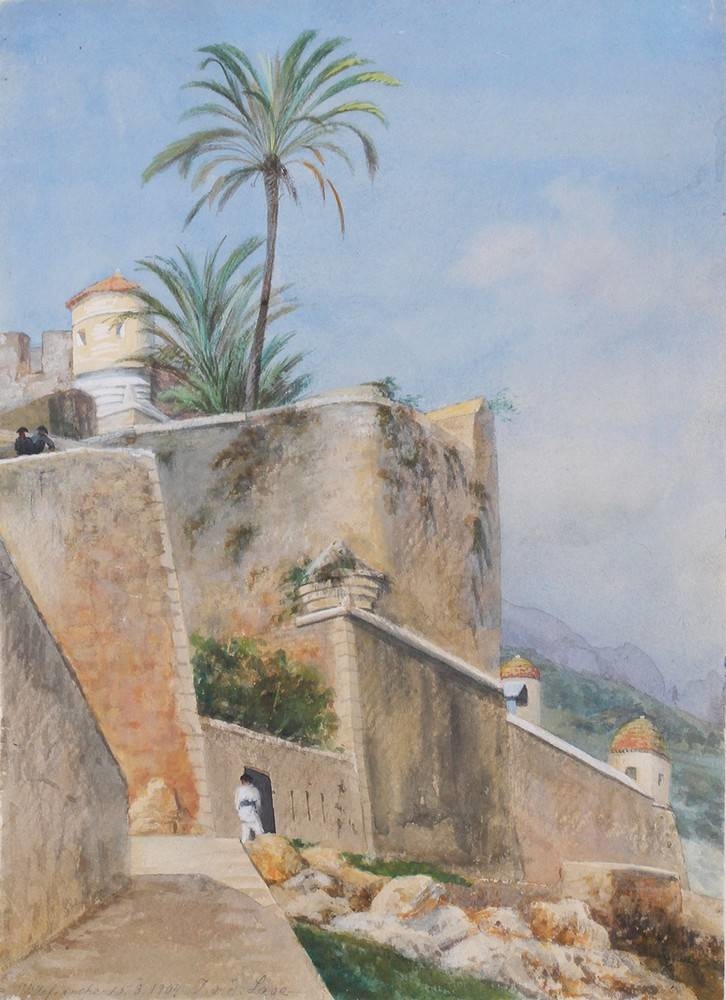 Artwork by Julie von der Lage, "Villefranche", Made of watercolor and pencil on paper