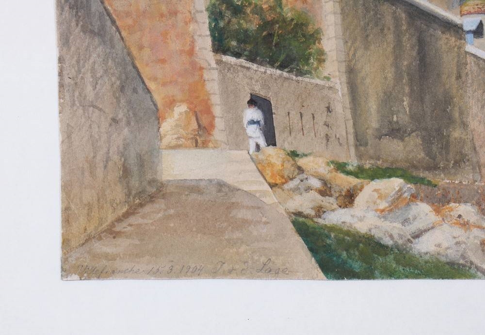 Artwork by Julie von der Lage, "Villefranche", Made of watercolor and pencil on paper