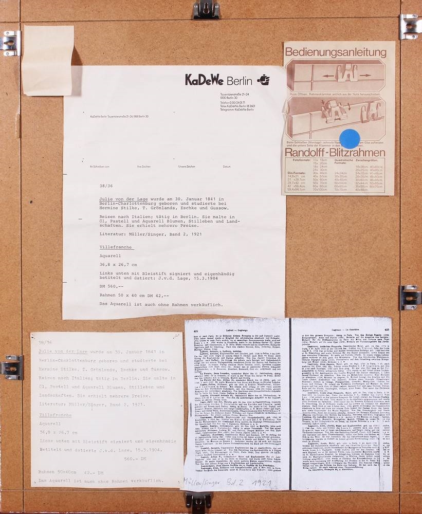 Artwork by Julie von der Lage, "Villefranche", Made of watercolor and pencil on paper