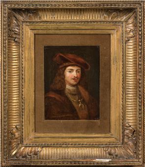 École HOLLANDAISE vers 1800, dans le goût de REMBRANDT Portrait d'homme Panneau 21 x 16 cm Manques RM - Rembrandt van Rijn