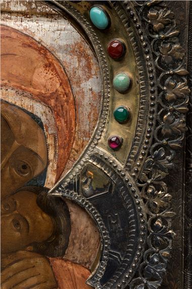 Tapisserie Murale Icône De La Mère De Dieu - Tissu Imprimé - 90 X 75 Cm