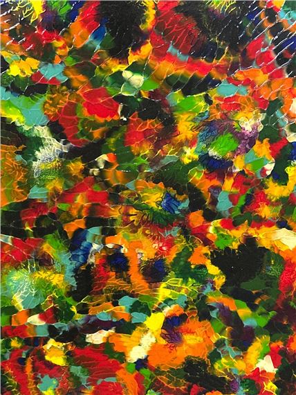 J SHAHINE ACRYLIC ABSTRACT - SIGNED ON BACK - J. Shahine