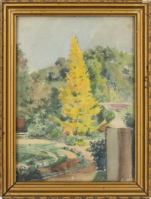 Artwork by Vladimir Dmitriev, Park, Made of Paper, watercolor