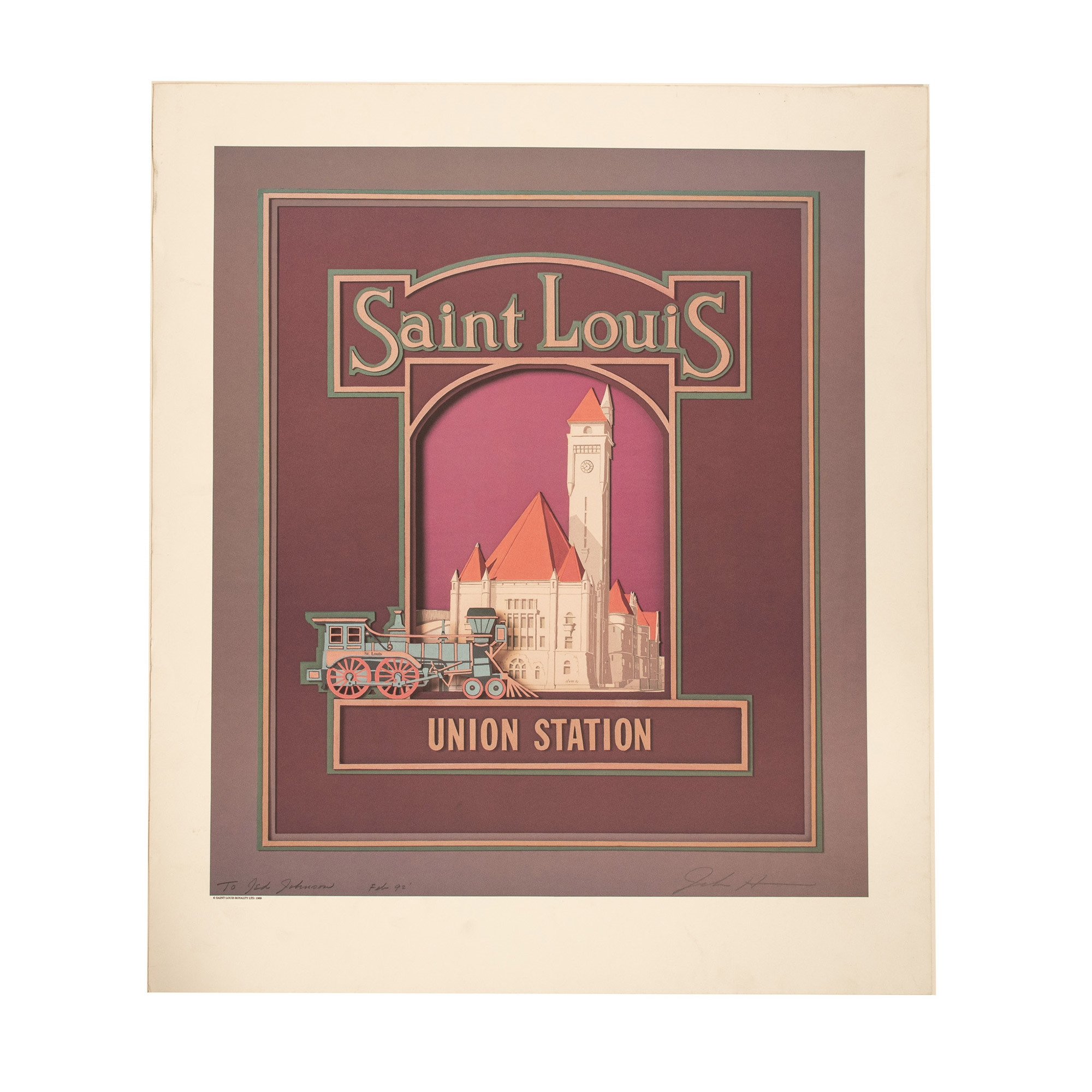 Artwork by John Joseph Hunn, Large original color lithograph on paper entitled Saint Louis, Made of Color Lithograph on Paper