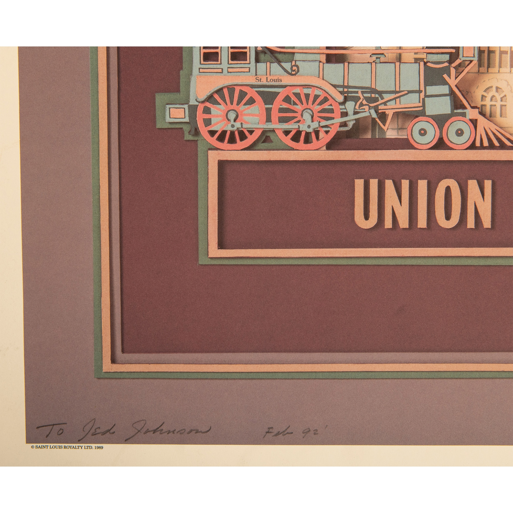 Artwork by John Joseph Hunn, Large original color lithograph on paper entitled Saint Louis, Made of Color Lithograph on Paper