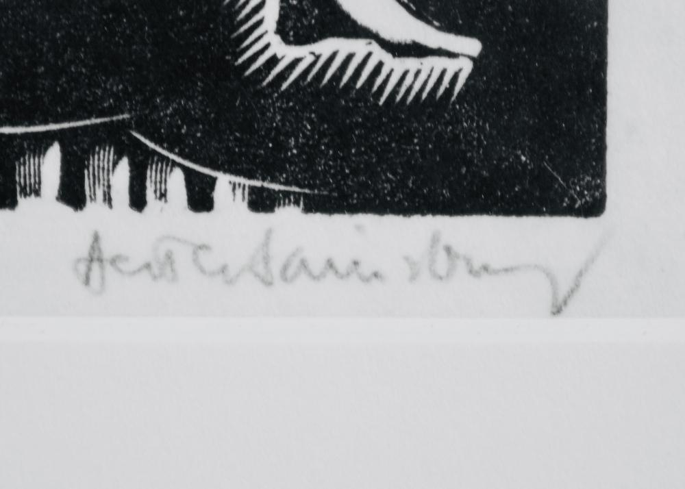 Artwork by Hester Sainsbury, Hester Sainsbury (1890-1967)   Seated Nude  Woodcut  Signed   Framed W31, Made of Wood Engraving