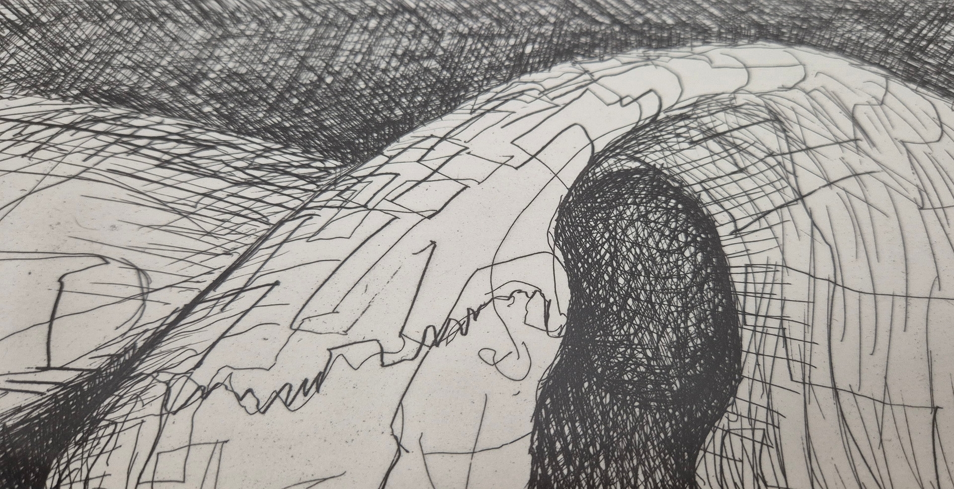 Artwork by Henry Moore, ELEPHANT SKULL, Made of etching