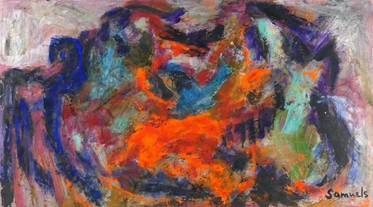 Artwork by Clara Samuels, Past Zoom, Made of oils on masonite