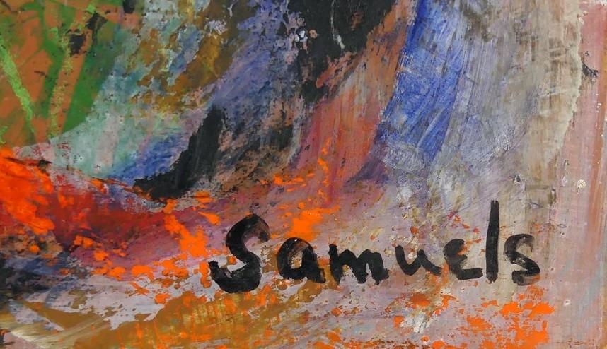 Artwork by Clara Samuels, Past Zoom, Made of oils on masonite