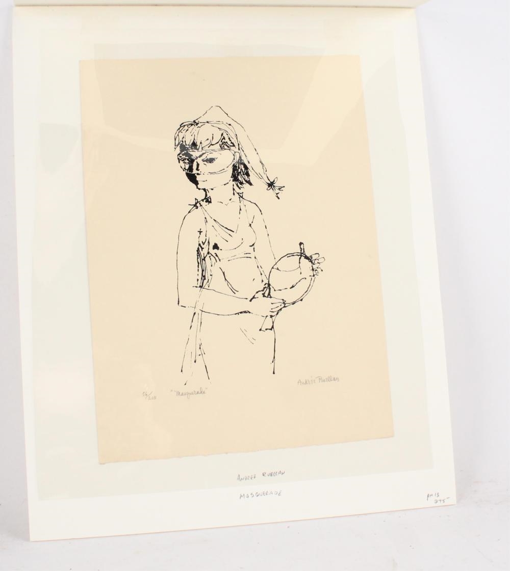 Artwork by Andrée Ruellan, Masquerade, Made of Lithograph