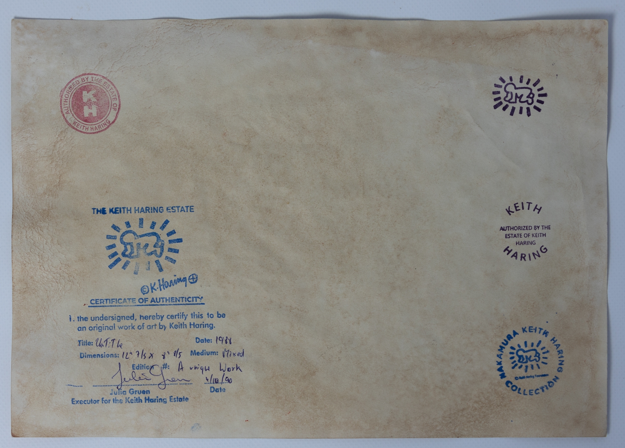 Artwork by Keith Haring, Senza titolo, Made of mixed media on paper