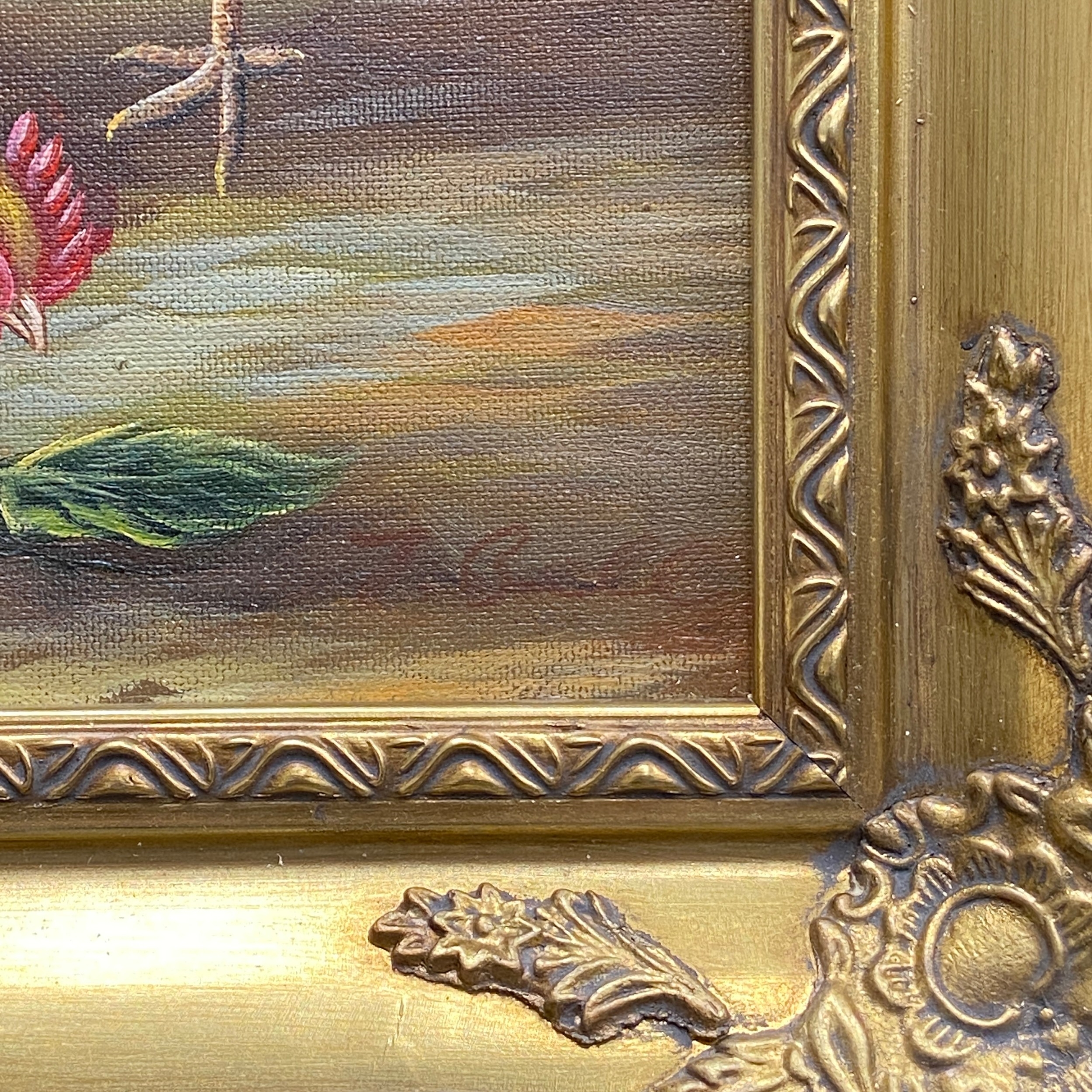 Artwork by J. Bell, A pair of oil paintings on canvas depicting chickens in a rural setting, Made of oil paintings on canvas