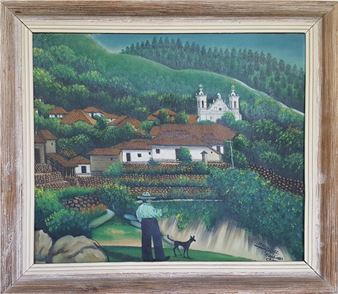J. Velasquez 油彩画 風景画 1970年 ホンジュラス 1970s Jose Antonio