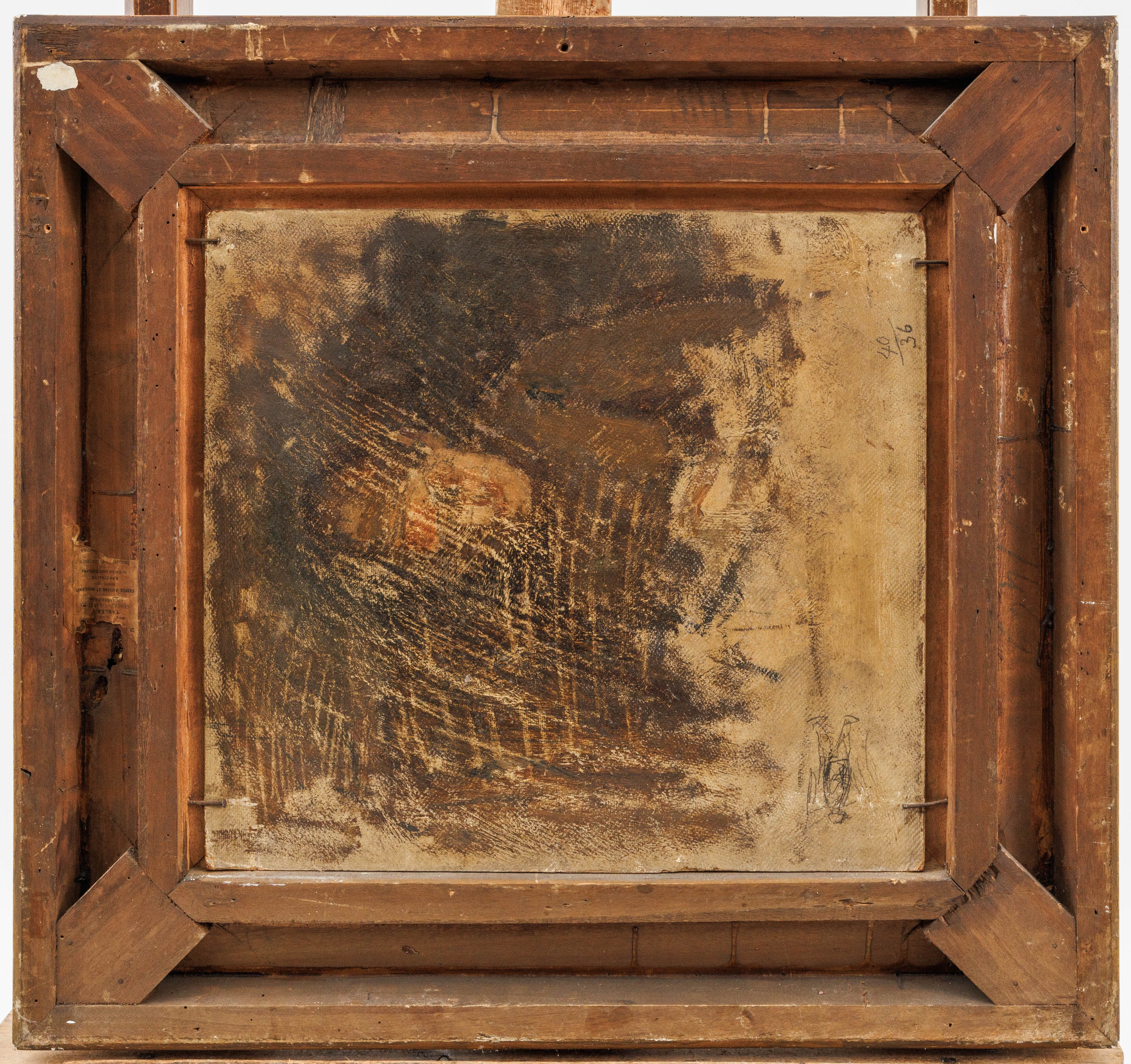 Artwork by J. Graham, Resting shepherd with cows, 1909, Made of Oil on panel