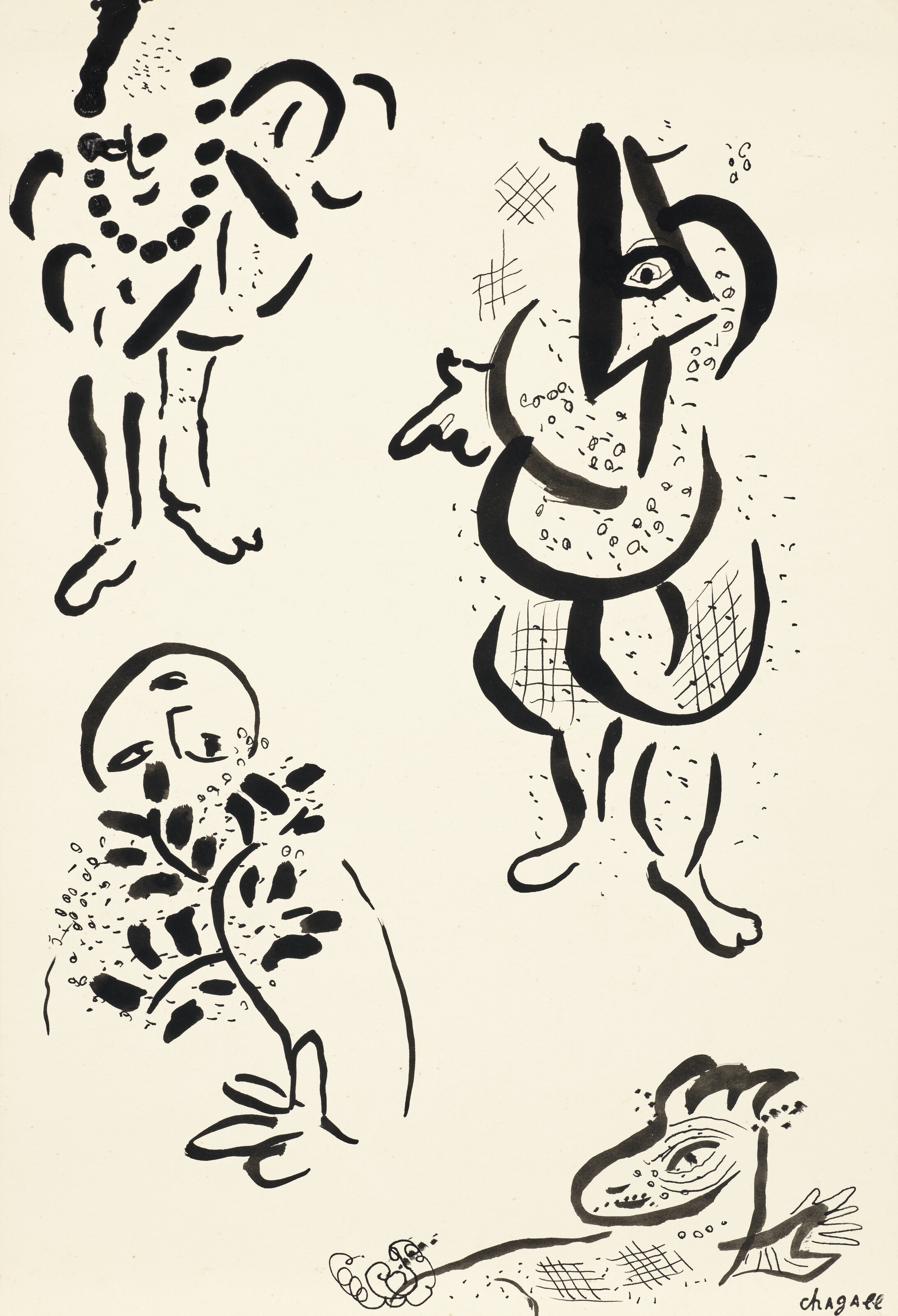 Marc Chagall | Études en noir et blanc (Circa 1956) | MutualArt