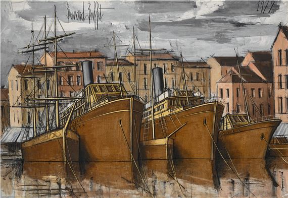 ベルナール・ビュッフェ,Saint-Tropez,le quai Suffren Bernard Buffet | Saint-Tropez, le quai Suffren (1972