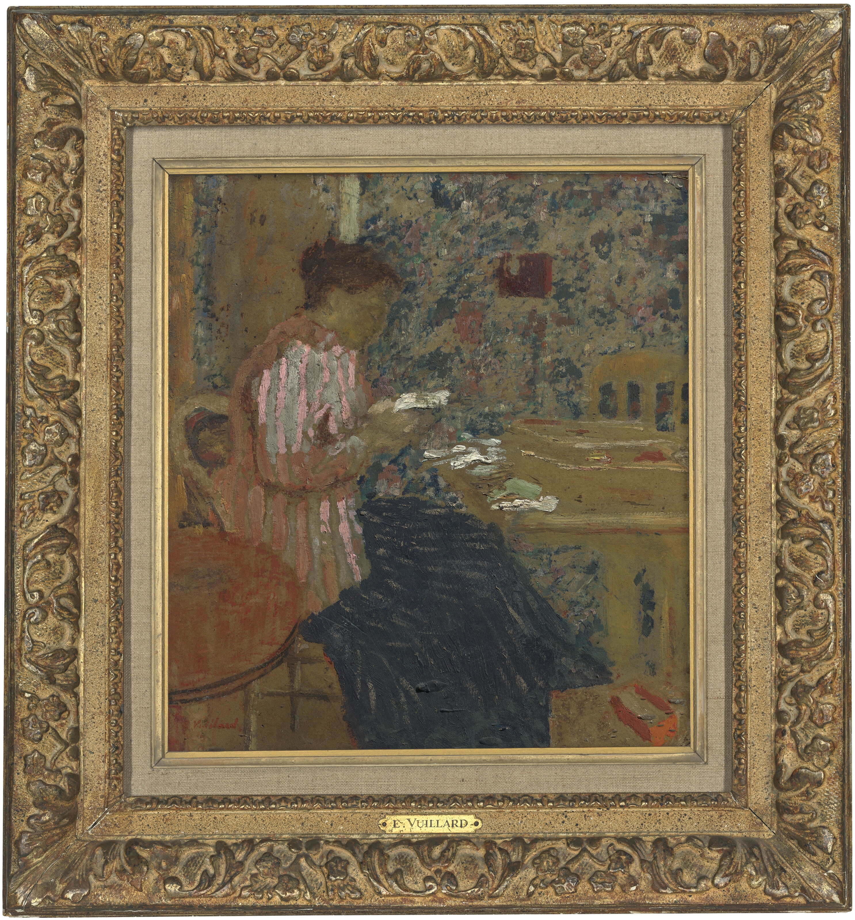 Artwork by Édouard Vuillard, Femme lisant, Made of oil on board
