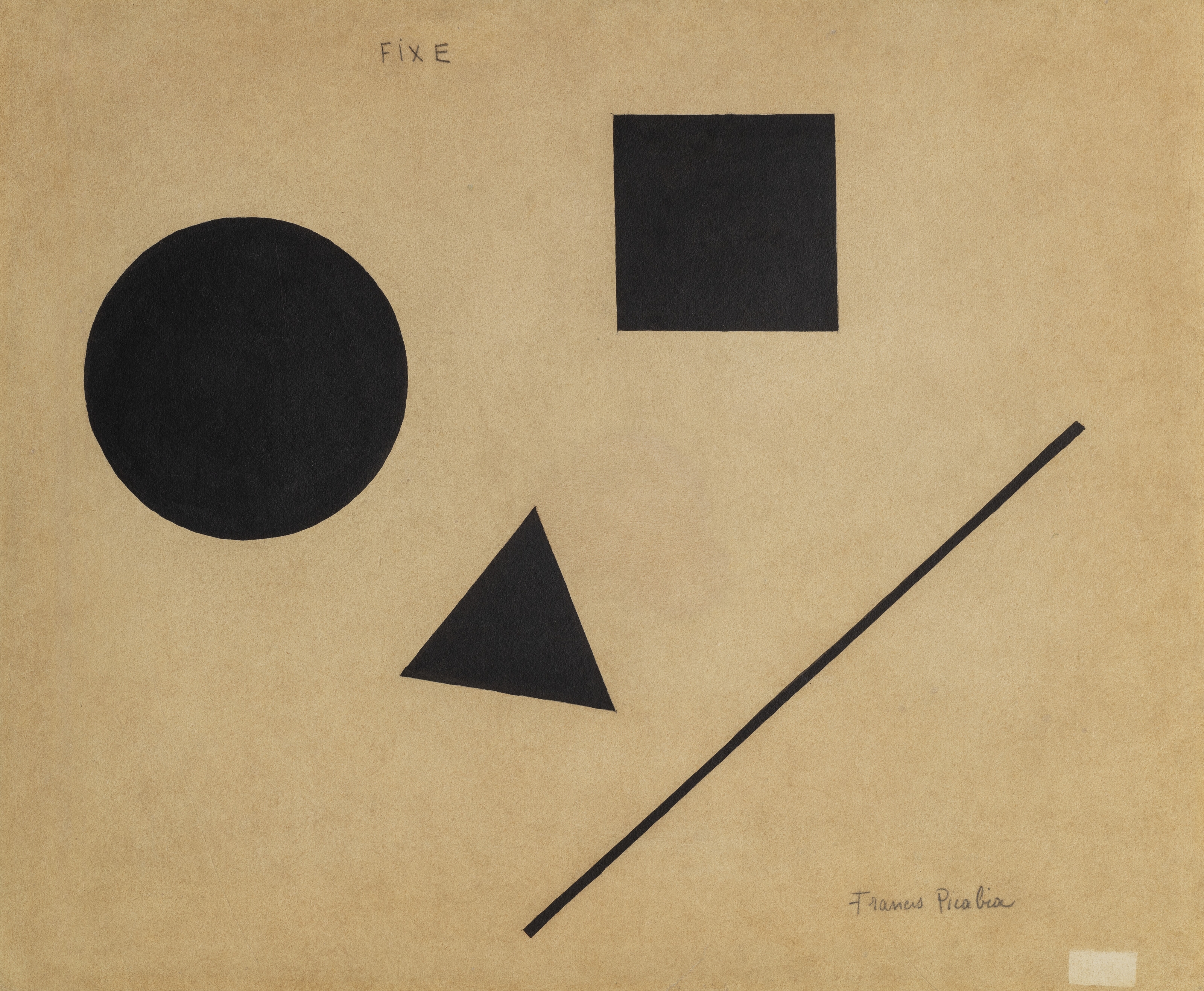 Artwork by Francis Picabia, Fixe, Made of brush and India ink and pencil on paper laid down on board