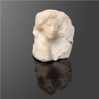 Head of a young sleeping woman - Léon Binet