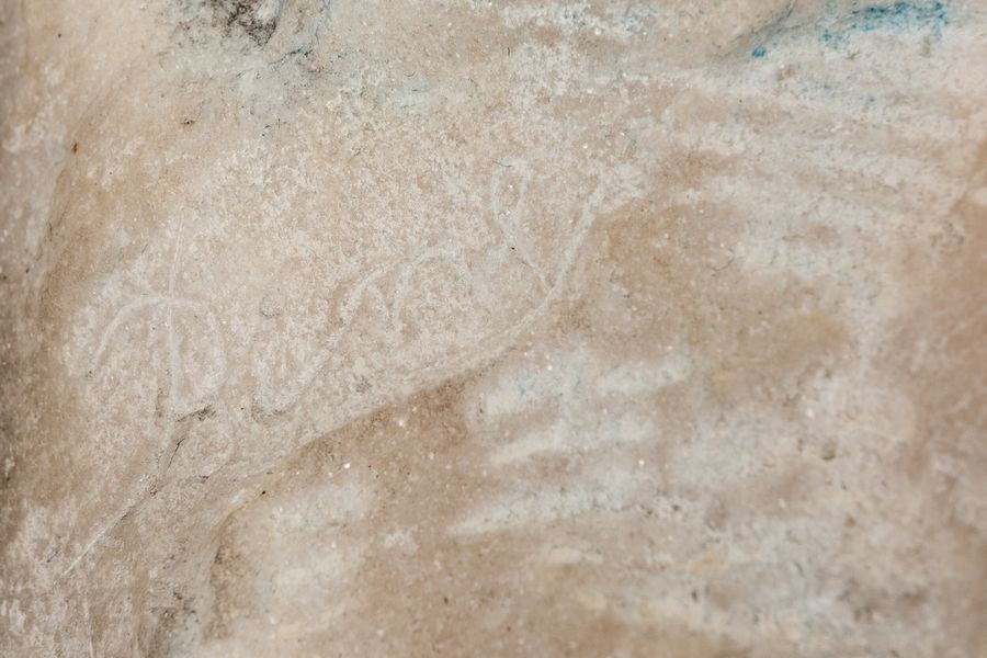 Artwork by Léon Binet, Head of a young sleeping woman, Made of Marble sculpture