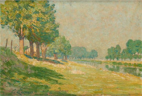 Rayons de soleil sur la Lys. by Emile Claus