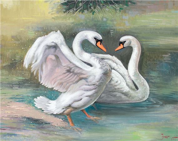 A Pair of Swans (Sepasang Angsa) - Yap Hian Tjay