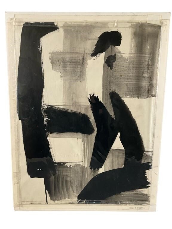 May Bender | May Bender abstract ink and wash painting (1985) | MutualArt