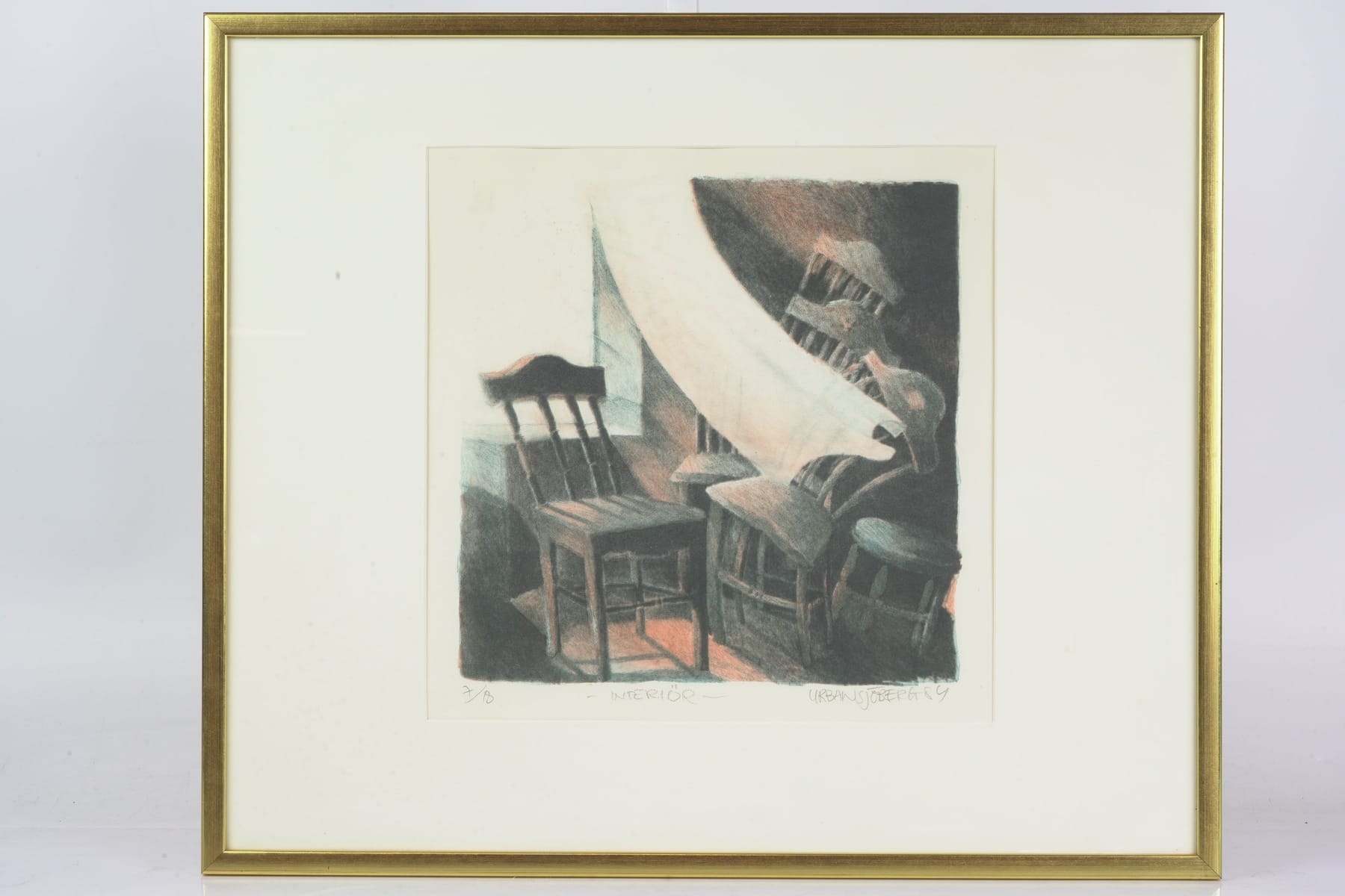 Artwork by Urban Sjöberg, Interiör, Made of färglitografi