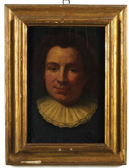 Scuola romana dell'inizio del XVII secolo Ritratto di giovane uomo con collarino bianco by Roman School, 17th Century