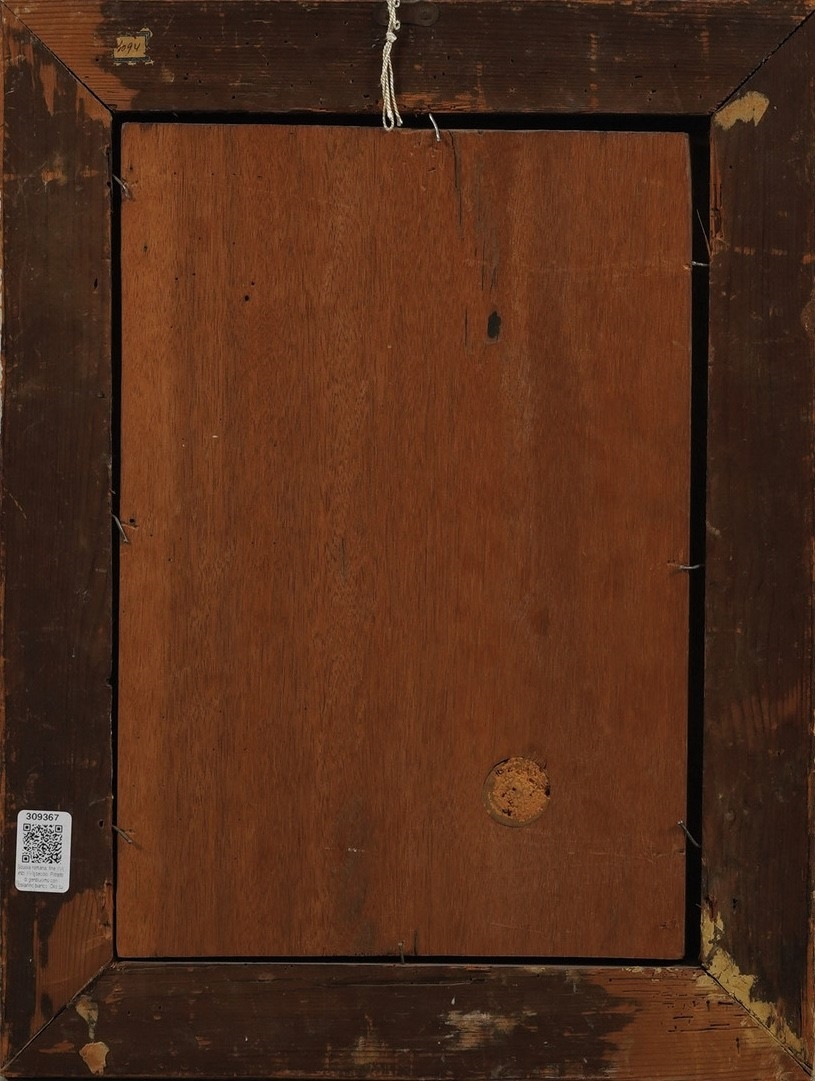 Artwork by Roman School, 17th Century, Scuola romana dell'inizio del XVII secolo Ritratto di giovane uomo con collarino bianco, Made of oil on board