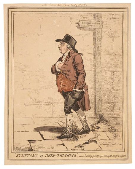 Symptoms of deep Thinking by James Gillray, 1800