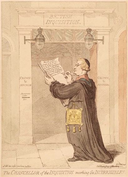 The Chancellor of the Inquisition by James Gillray, 1793