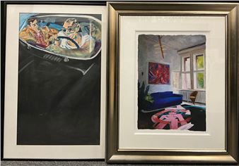 Ashley Potter
On the Road
signed, mixed media, 73cm x 45cm; Paul Darby, by and after, The naked carpet, 55cm x 40cm, (2). - Paul Darby