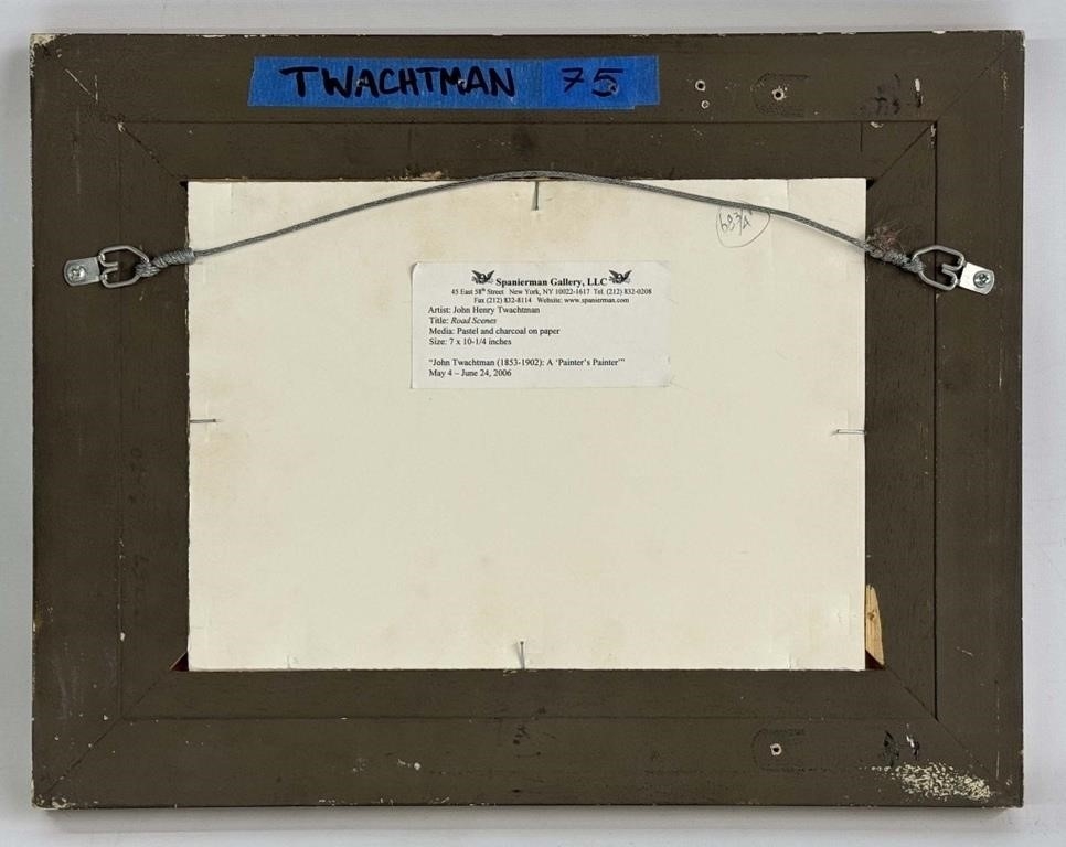 Artwork by John Henry Twachtman, ROAD SCENE, Made of PASTEL & CHARCOAL