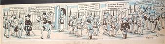 1902-1989) A set of 12 strips signed in Indian ink and watercolor on paper published in &quot;Paris Flirt&quot; - Grum
