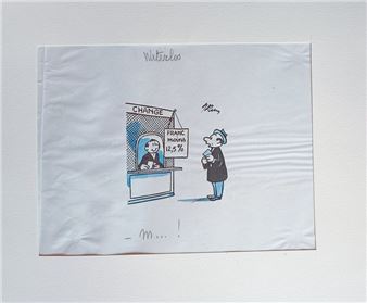 1902-1989) A set of 5 press drawings and strips in Indian ink and watercolor on paper - Grum