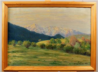 Alpenländische Landschaftsdarstellung - Hermann Morres