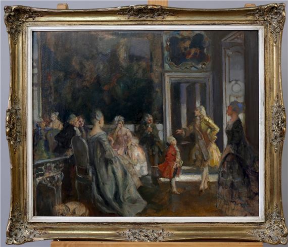 Höfische Rokkoko-Gesellschaft by Walter Geffcken, um 1940