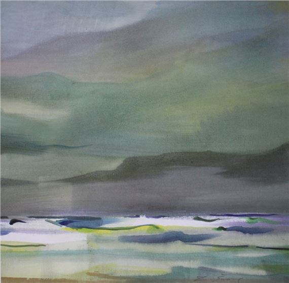 Pie Ainaži,Paper, watercolor, 61 x 62 cm by Zigmunds Šņore