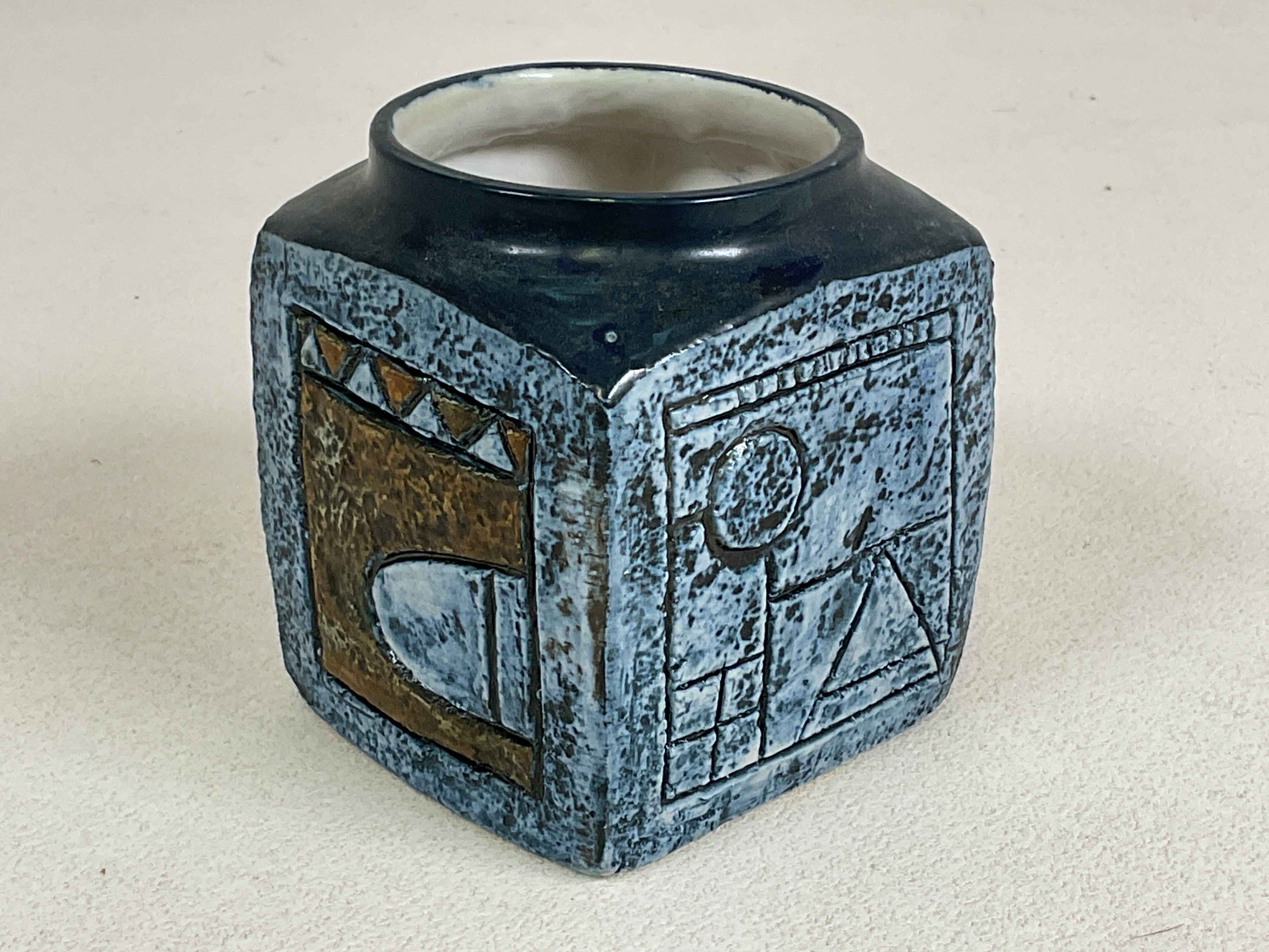 Artwork by Jane Fitzgerald, painted marks to base, Made of paint