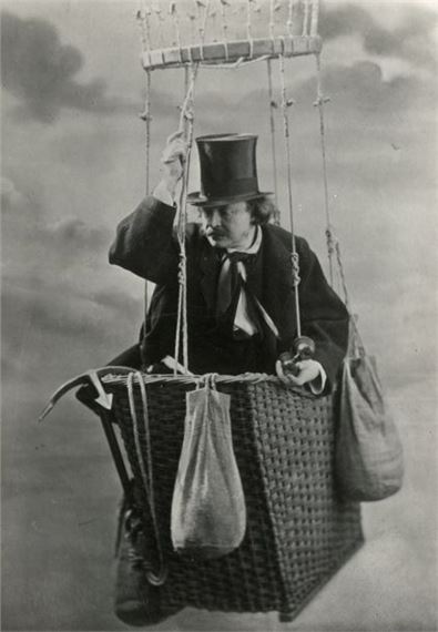 Self-portrait in a basket by Gaspard-Félix  Tournachon, c. 1860-1865