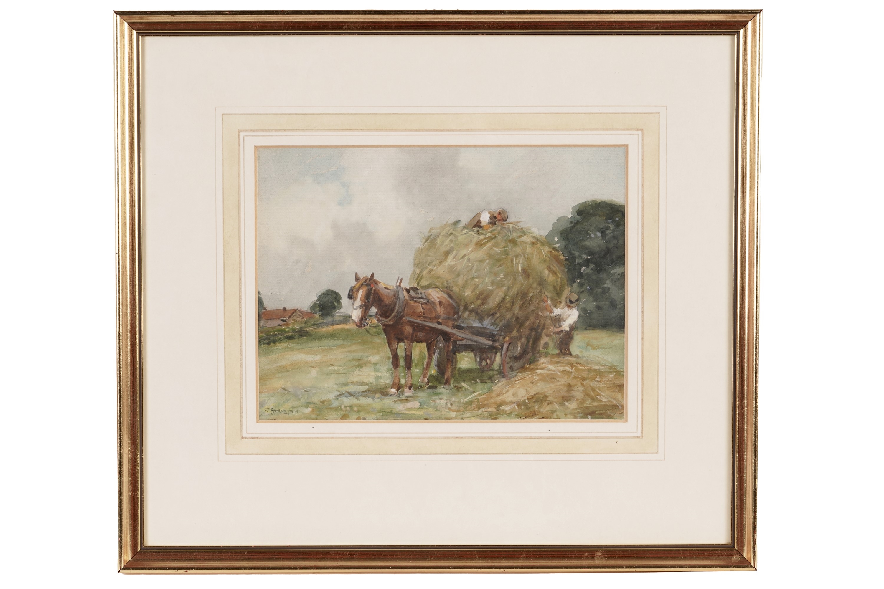John Atkinson | John Atkinson - The Hay Wagon | watercolour | MutualArt