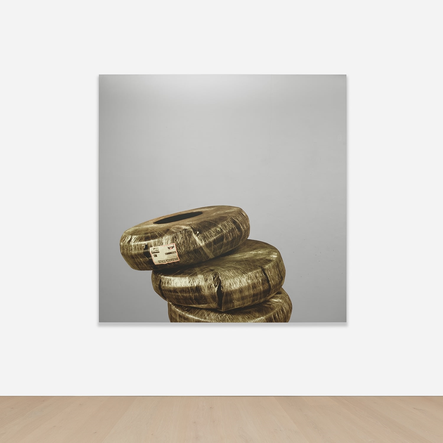 Artwork by Michelangelo Pistoletto, Lavoro - Rotoli di passacavi, Made of silkscreen on mirror polished stainless steel