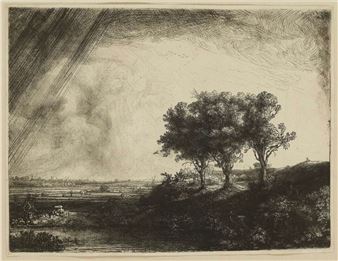 THE THREE TREES (B., HOLL. 212; NEW HOLL. 214; H. 205), 1643 - Rembrandt van Rijn